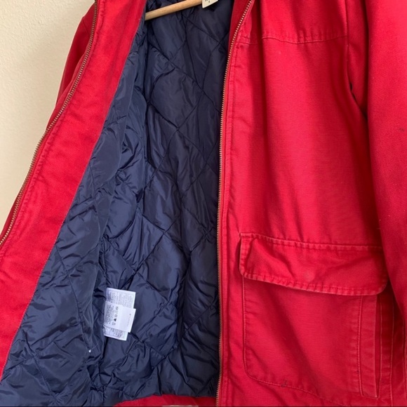 Eddie Bauer Goose Down Leather Collar Coat Small Petite - Picture 9 of 10